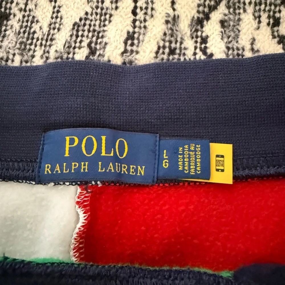 Polo Ralph Lauren Double Knit White/Red/Blue/Green ColorBlock Hoodie & Joggers